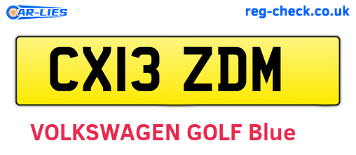 CX13ZDM are the vehicle registration plates.