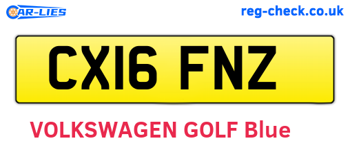 CX16FNZ are the vehicle registration plates.