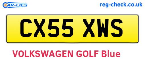 CX55XWS are the vehicle registration plates.