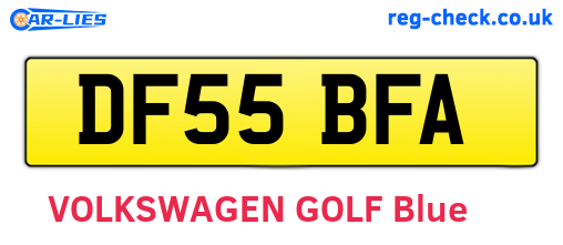 DF55BFA are the vehicle registration plates.