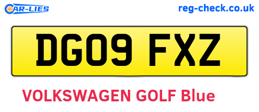 DG09FXZ are the vehicle registration plates.