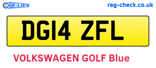 DG14ZFL are the vehicle registration plates.