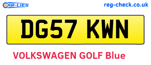 DG57KWN are the vehicle registration plates.