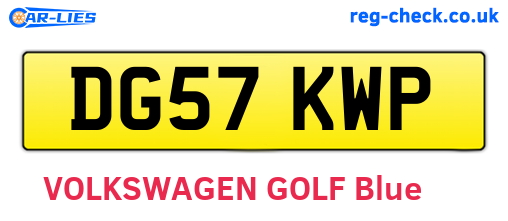 DG57KWP are the vehicle registration plates.