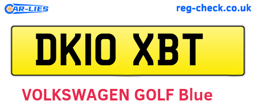 DK10XBT are the vehicle registration plates.