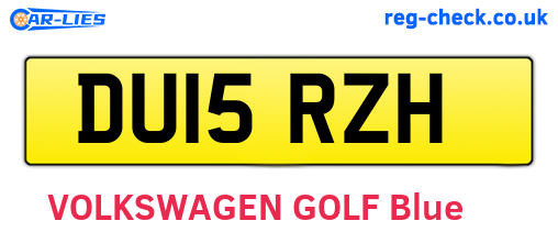 DU15RZH are the vehicle registration plates.