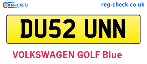 DU52UNN are the vehicle registration plates.