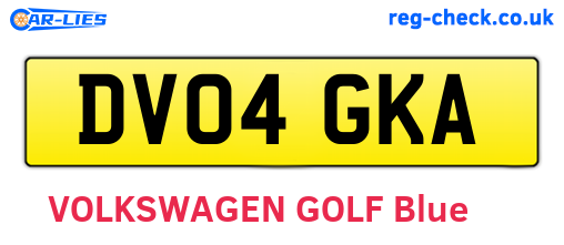 DV04GKA are the vehicle registration plates.
