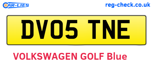 DV05TNE are the vehicle registration plates.