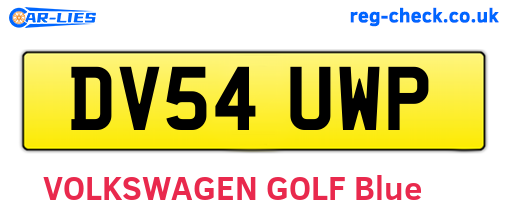 DV54UWP are the vehicle registration plates.