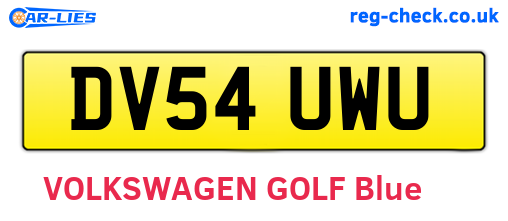 DV54UWU are the vehicle registration plates.