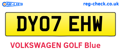 DY07EHW are the vehicle registration plates.