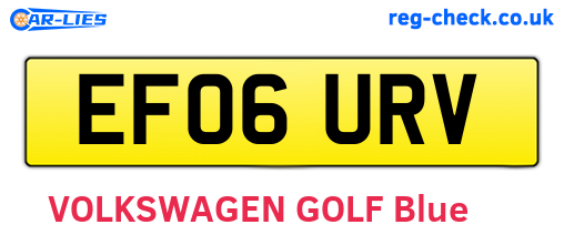 EF06URV are the vehicle registration plates.