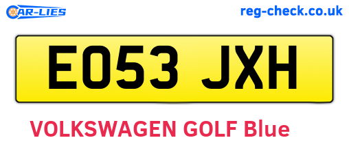 EO53JXH are the vehicle registration plates.