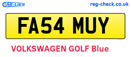 FA54MUY are the vehicle registration plates.