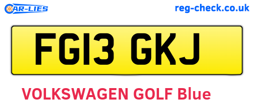 FG13GKJ are the vehicle registration plates.