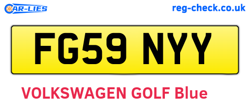 FG59NYY are the vehicle registration plates.