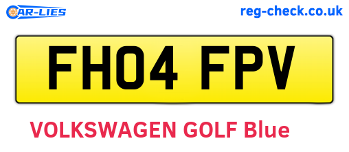 FH04FPV are the vehicle registration plates.