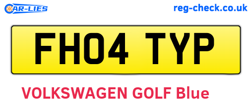 FH04TYP are the vehicle registration plates.
