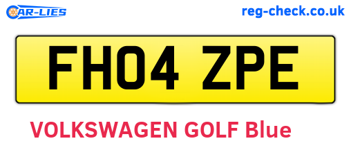 FH04ZPE are the vehicle registration plates.