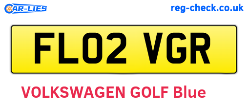 FL02VGR are the vehicle registration plates.