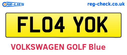 FL04YOK are the vehicle registration plates.
