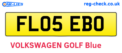 FL05EBO are the vehicle registration plates.