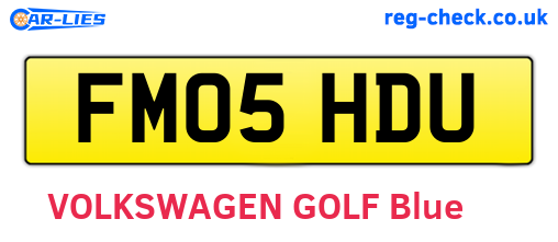FM05HDU are the vehicle registration plates.