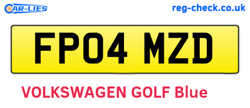 FP04MZD are the vehicle registration plates.