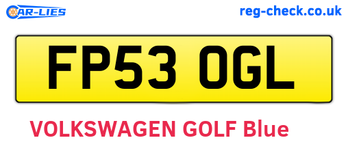 FP53OGL are the vehicle registration plates.
