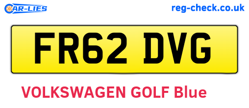 FR62DVG are the vehicle registration plates.