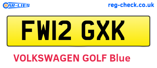 FW12GXK are the vehicle registration plates.