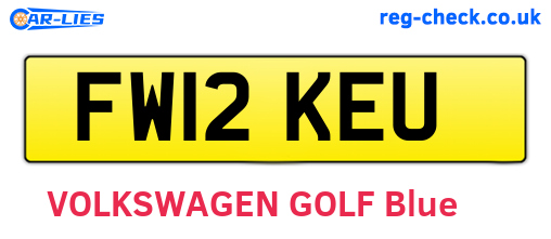 FW12KEU are the vehicle registration plates.