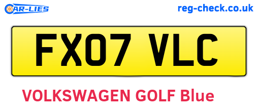 FX07VLC are the vehicle registration plates.