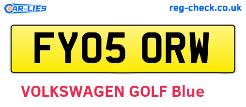 FY05ORW are the vehicle registration plates.