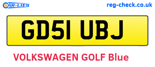 GD51UBJ are the vehicle registration plates.