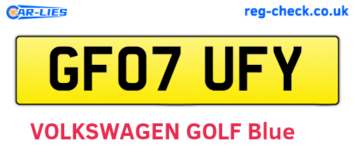 GF07UFY are the vehicle registration plates.