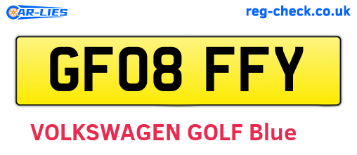 GF08FFY are the vehicle registration plates.