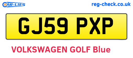 GJ59PXP are the vehicle registration plates.