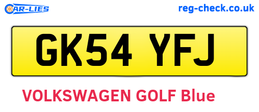 GK54YFJ are the vehicle registration plates.