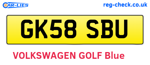GK58SBU are the vehicle registration plates.