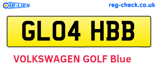 GL04HBB are the vehicle registration plates.