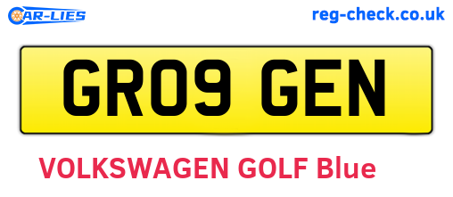 GR09GEN are the vehicle registration plates.