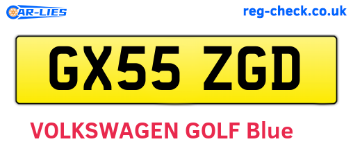 GX55ZGD are the vehicle registration plates.