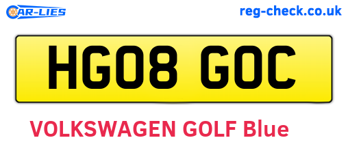 HG08GOC are the vehicle registration plates.