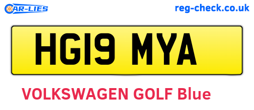 HG19MYA are the vehicle registration plates.