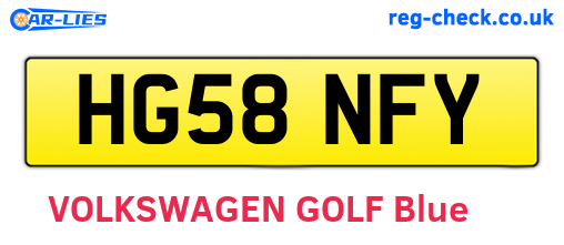 HG58NFY are the vehicle registration plates.