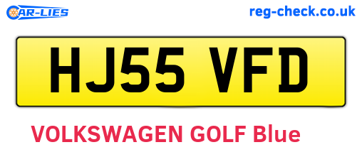HJ55VFD are the vehicle registration plates.