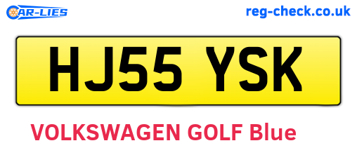 HJ55YSK are the vehicle registration plates.