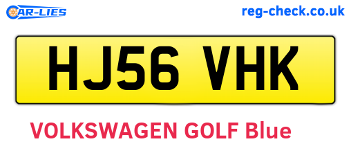 HJ56VHK are the vehicle registration plates.